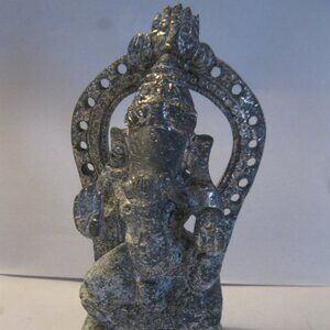 3.5" tall Pewter Hindi Statue for Alter - Ganesha